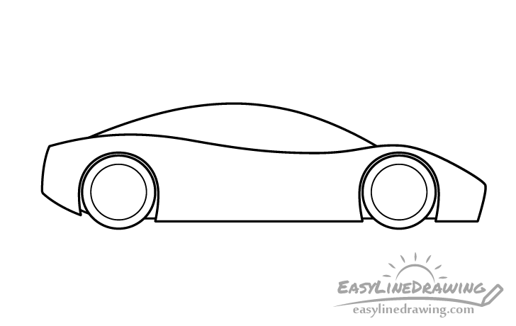 Sports car wheelhouses drawing