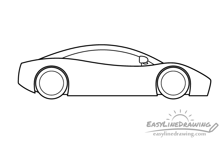 Sports car windows drawing