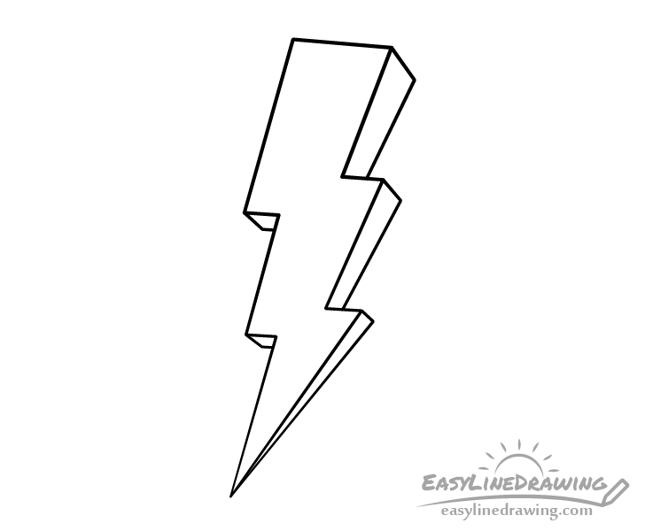Lightning bolt line drawing