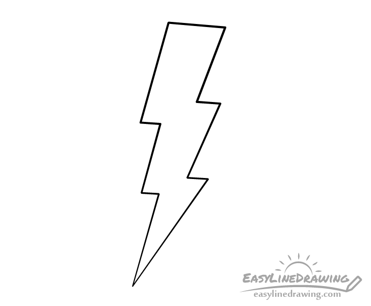 Lightning bolt outline drawing