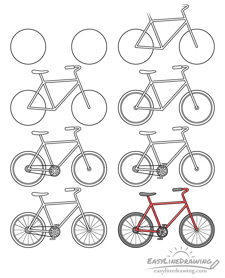 Bike drawing step by step