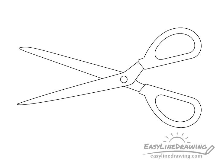 Scissors screw drawing