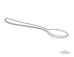 Line art preview of a simple spoon coloring page printable