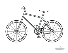 Line art preview of a simple bike coloring page printable