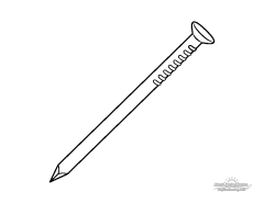 Line art preview of a simple nail coloring page printable